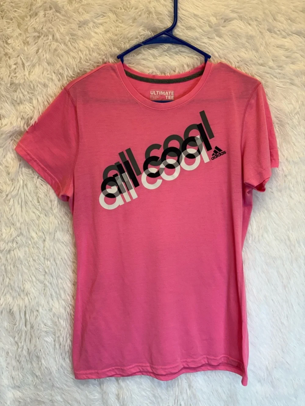 adidas “All Cool” BubbleGum Pink Graphic Tee | Size Large 💗🎀✨ - Picture 10 of 17